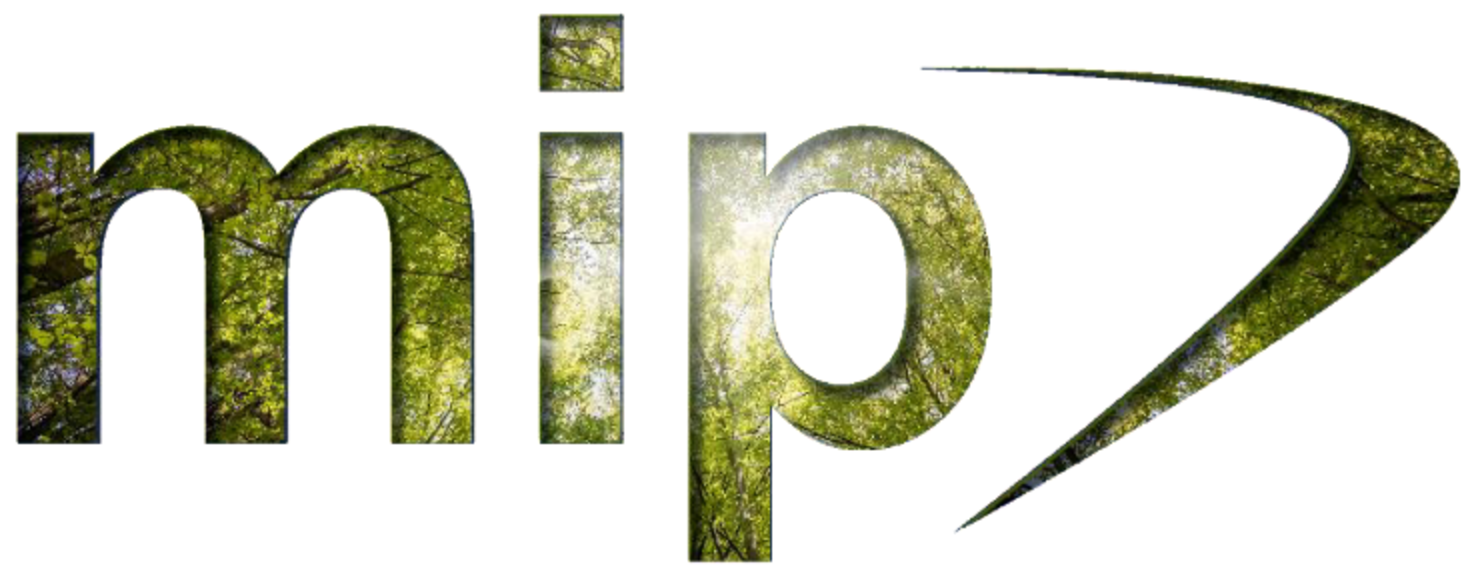 The MIP wordmark filled with a forest canopy, representing the firm's commitment to responsible, sustainable ownership.